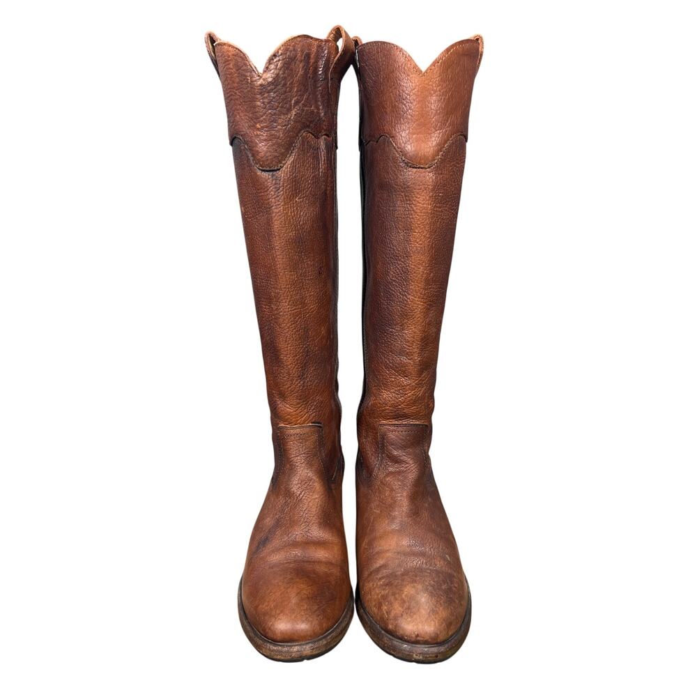 Frye Carson Brown Distressed Lug Sole Riding Boots Size US 8.5 B - Picture 7 of 10